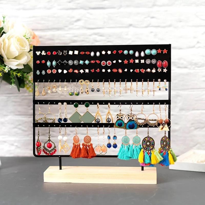 

Earring Stand Display Rack 3-Tier Ear Stud Holder Jewelry Organizer 144 Holes