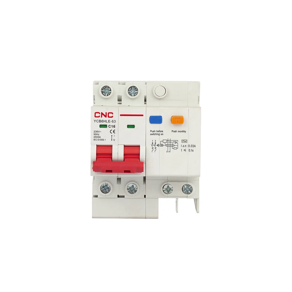 Бесплатная доставка CNC 1P + N 230V AC RCBO MCB 30mA автоматический выключатель остаточного