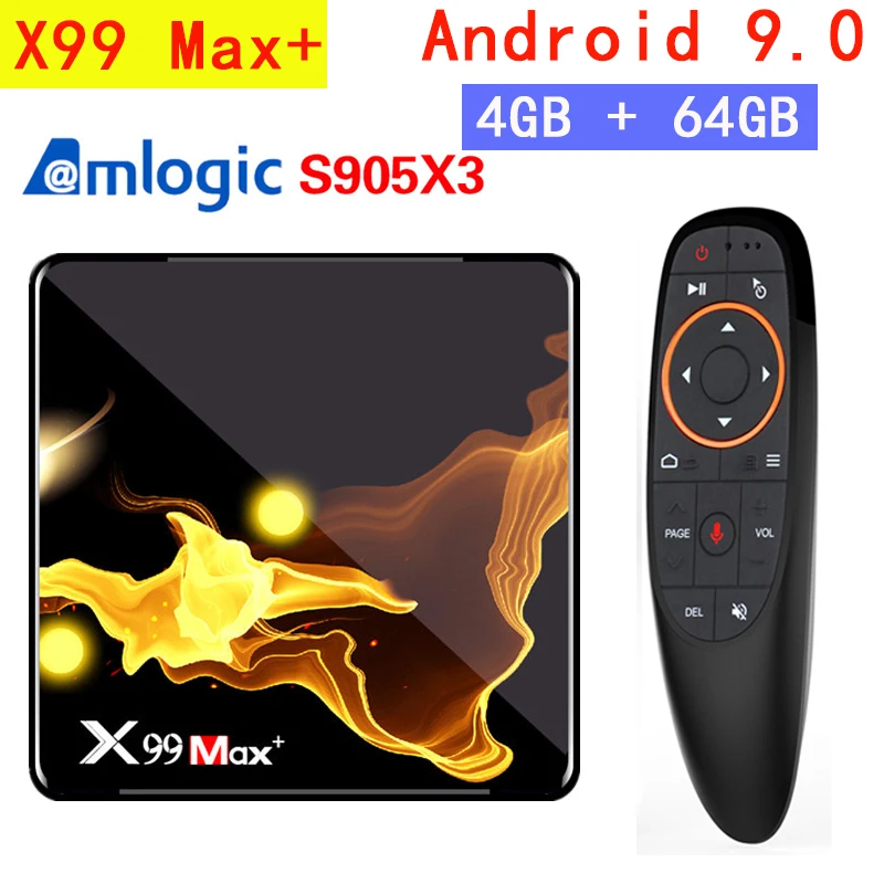 ТВ приставка X99 Max + для Smart TV Android 9 0 Amlogic S905X3 4 Гб 32/64 ГБ 8K HD медиаплеер 2 4G и 5G Wi Fi Netflix