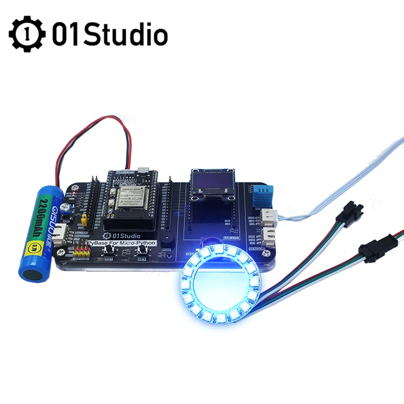 01 студийное кольцо с RGB-подсветкой Neopixel WS2812B микробит питона аксессуары MicroPython |