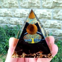 orgonite tiger eye crystal sphere obsidian quartz orgone pyramid 60mm reiki energy healing chakra meditation 001