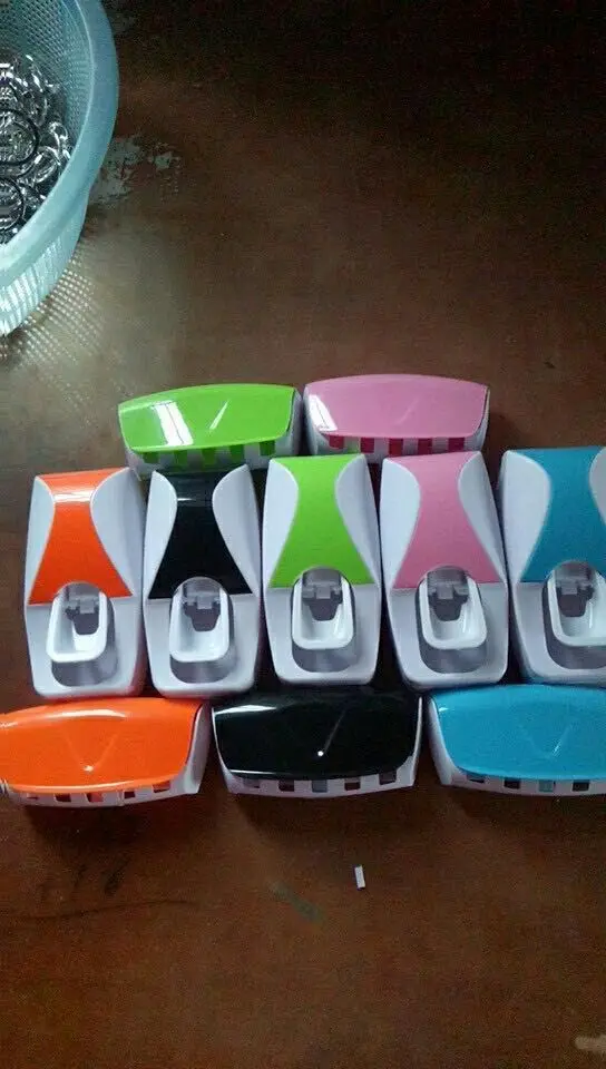 

Automatic Toothpaste Dispenser Wall Mount Toothbrush Holder Bathroom