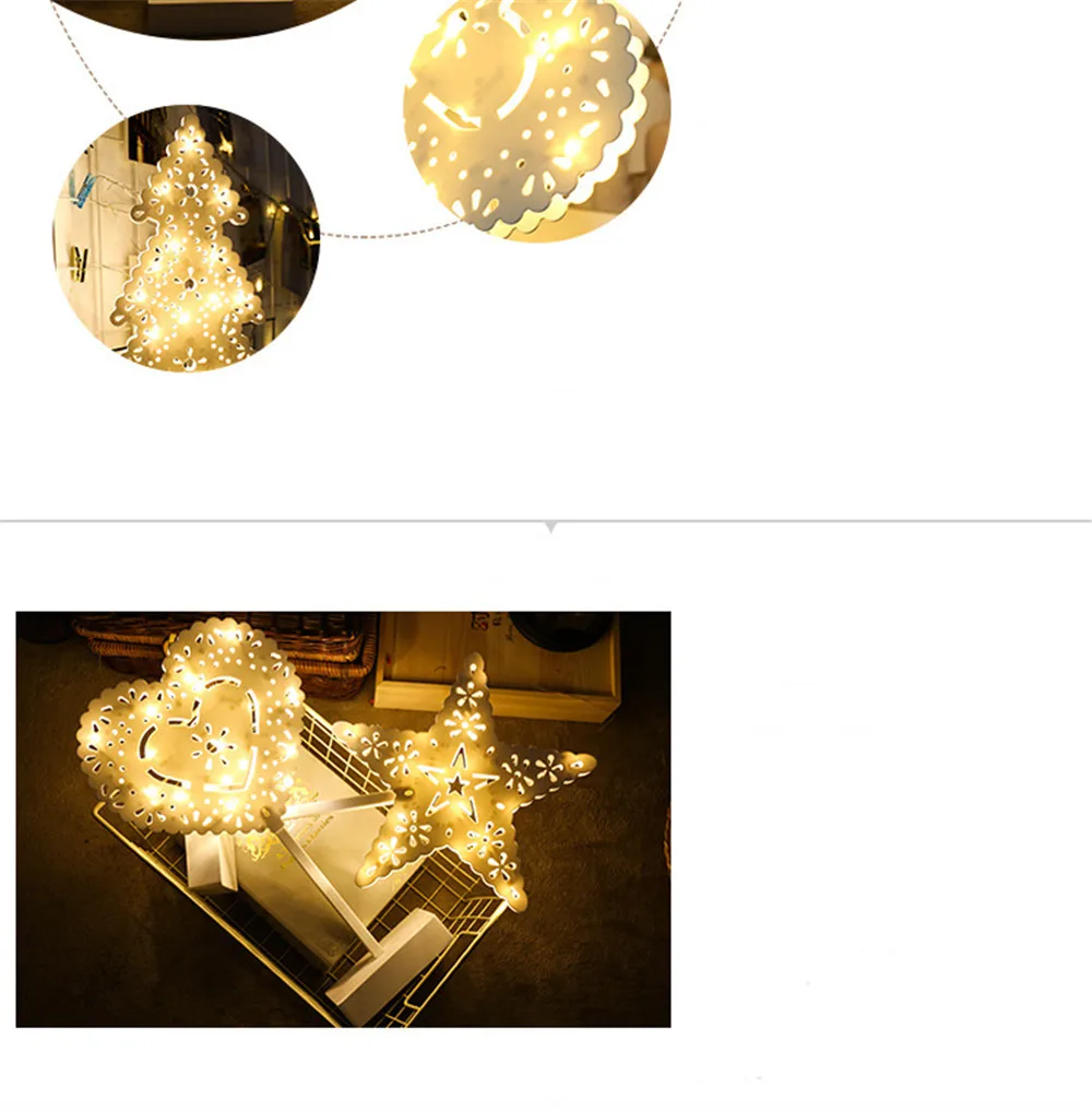 Светодиодный ночной Светильник Рождество Decoracion светильник s для дома Спальня Luces светодиодный Decoracion внутренняя елка лампы на солнечных батареях Фея светильник s