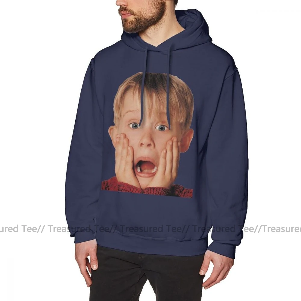 Худи Alone Macauly Culkin из дома Alone толстовки XL мужской пуловер толстовка Хлопок Уличная черная длинная теплая толстовка - Цвет: Navy Blue