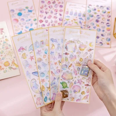 1 шт. kawaii стикер для канцелярских товаров Единорог из горного хрусталя Кристалл Капля стикер Дневник планировщик украшения Мобильный телефон стикер скрапбук D