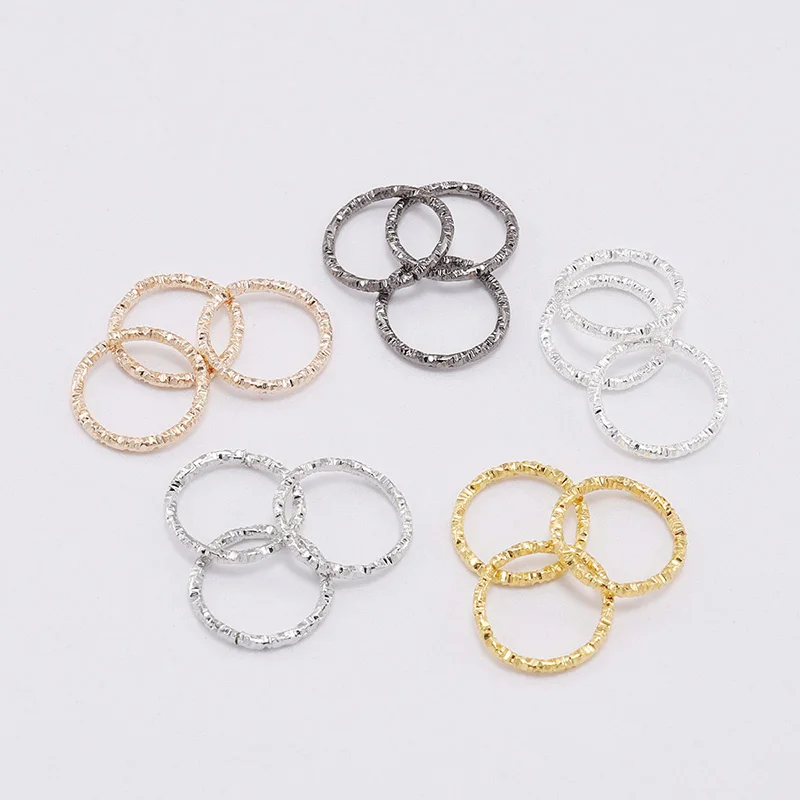 

50-100pcs 8-20mm Round Open Split Ring Jump Rings Twisted Texture Jump Ring Connectors For DIY Jewelry Makings Findings Supplies