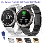 Ремешок из нержавеющей стали для наручных часов Garmin Fenix 6 6X Pro 5X 5 Plus
