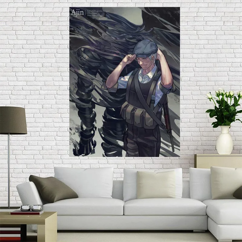 

New arrival Custom Ajin Canvas Painting Poster Home Decor Cloth Fabric Wall Art Poster for Living Room