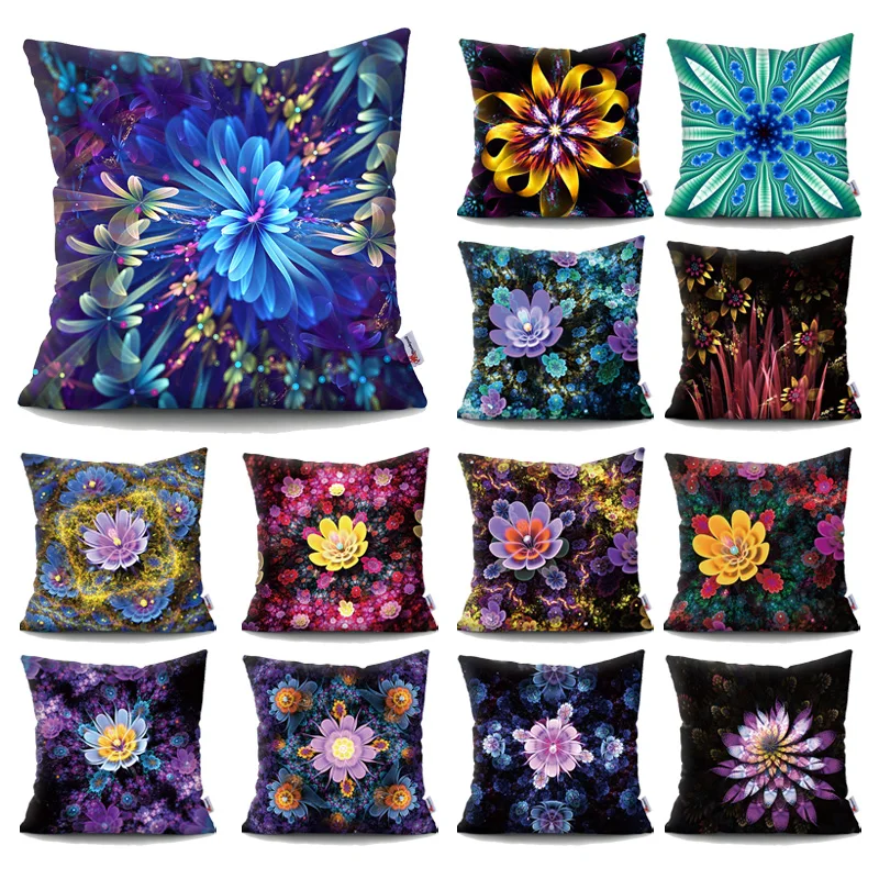

MTMETY Fantasy flower double-sided printing cushion cover Super Soft Short Plush Cushion Cover Car Sofa Home Decor Pillow Case