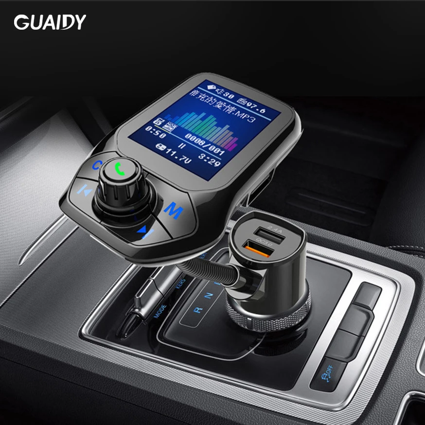 

Автомобильное зарядное устройство со светодиодным цифровым дисплеем, универсальное зарядное устройство с Bluetooth для iPhone, Huawei, звонков по гро...