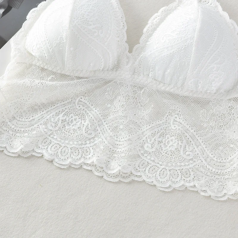 

New Sexy Deep V Lace Bras Padded Bralette Intimates Thin Belt Lingerie Wirefree Seamless Underwear for Woman Crop Tops Brassiere