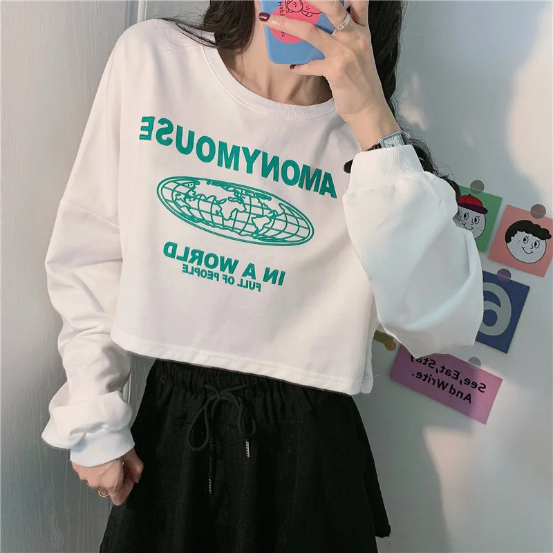 

Autumn New Cropped Long Sleeves Top