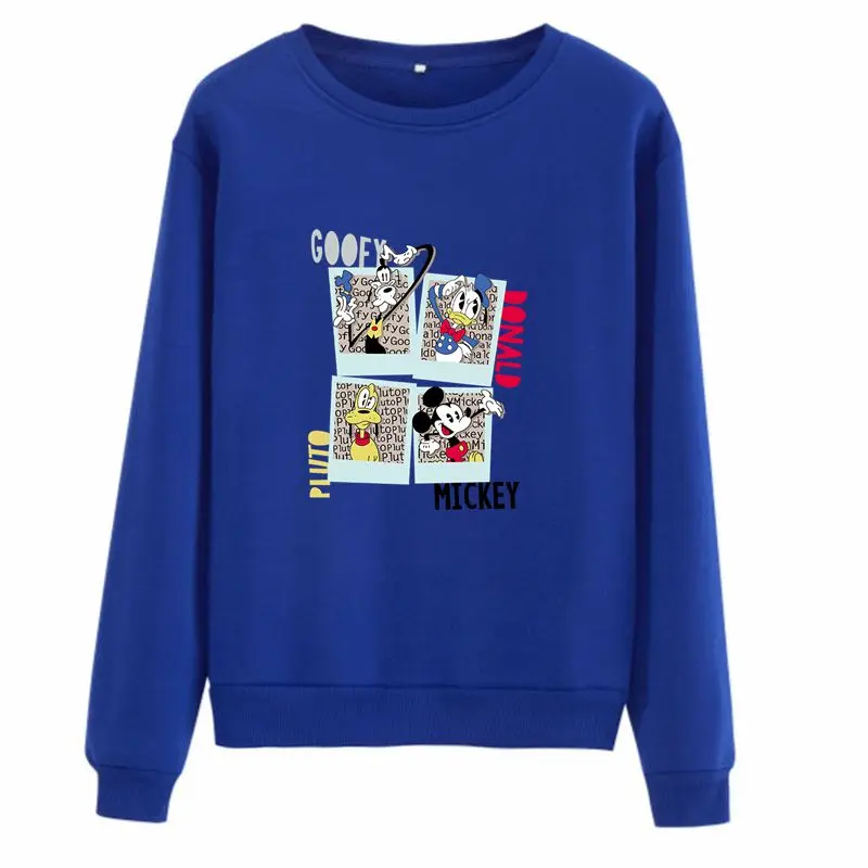S-3XL Loose Disney Cartoon Mickey Mouse Donald Duck Kawaii Harajuku Women Sweetshirts Autumn Winter 2021 Korean Fashion Pullover