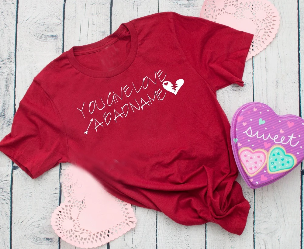 Женская футболка на День святого Валентина хлопковая Футболка с изображением