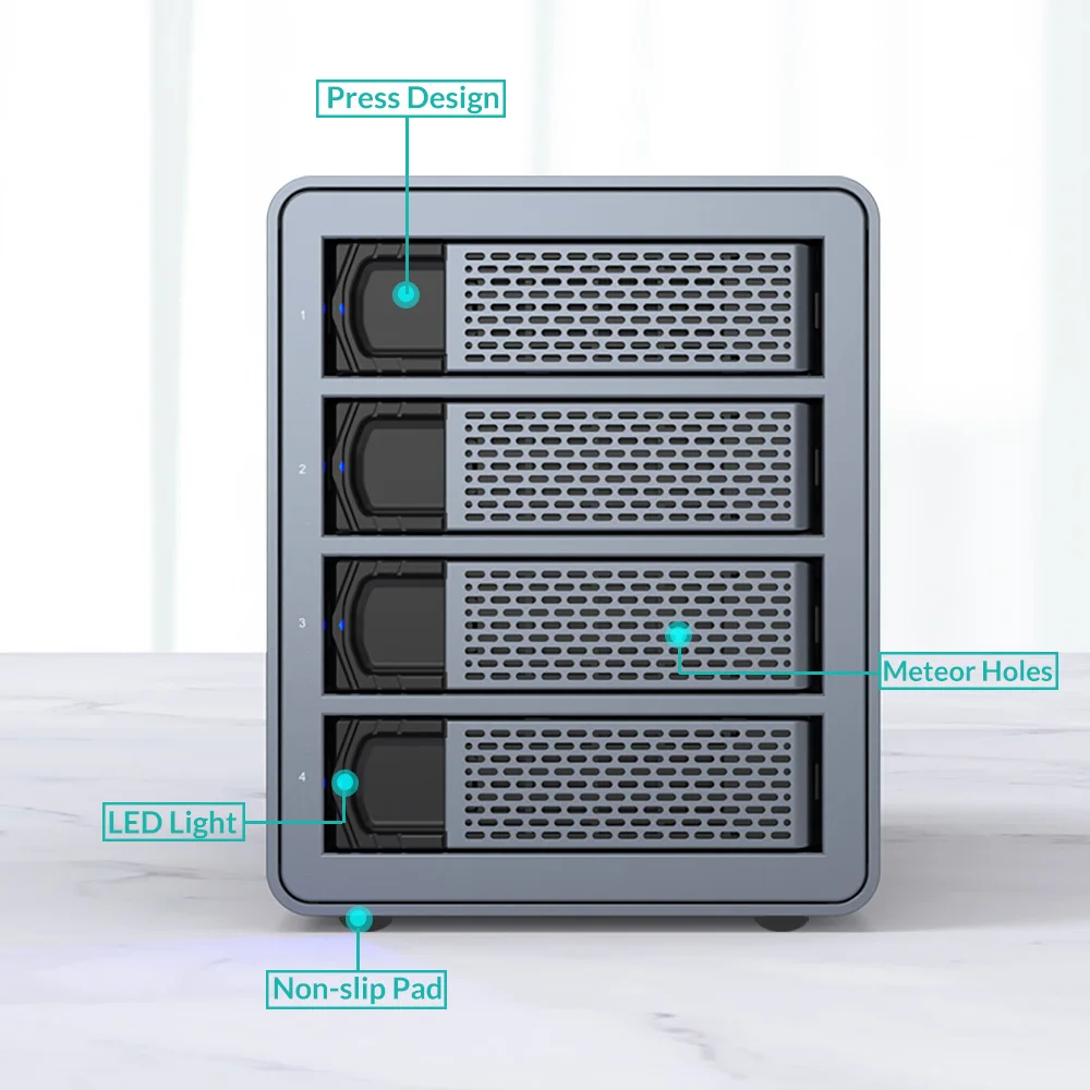 Корпус внешнего жесткого диска Yottamaster FS4RU3 4 Bay 2 5 дюйма USB 3 64 ТБ | Компьютеры и офис