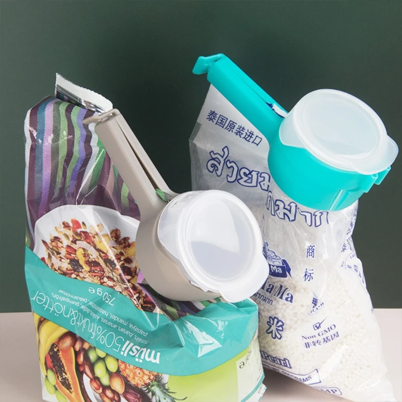 

50LB 4 Pcs Snacks Sealing Bag Clips Food Storage Pegs with Pour Spouts Preservation Durable Plastic Cap Sealer Clips Supplies