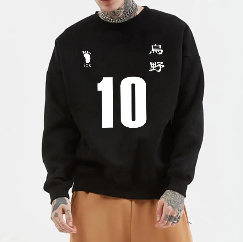 

Harajuku Anime Clothes Haikyuu Hoodies Streetwar Manga Hoodies No.10 Jersey Letter Print Clothes Hinata Shoyo Graphic Sweatshirt