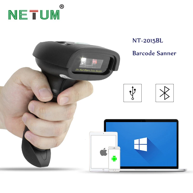 NETUM беспроводной Bluetooth сканер штрих кода USB порт портативный 2D считыватель для