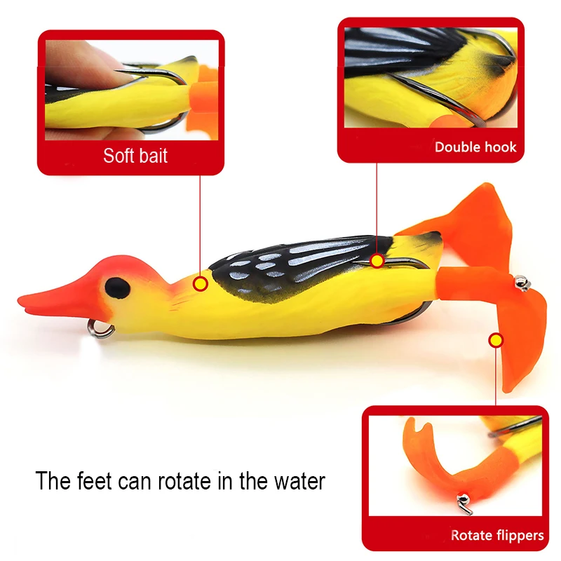 Плавающая утка искусственные приманки для рыбалки мягкие наживки воблеры 9 5 см 12g