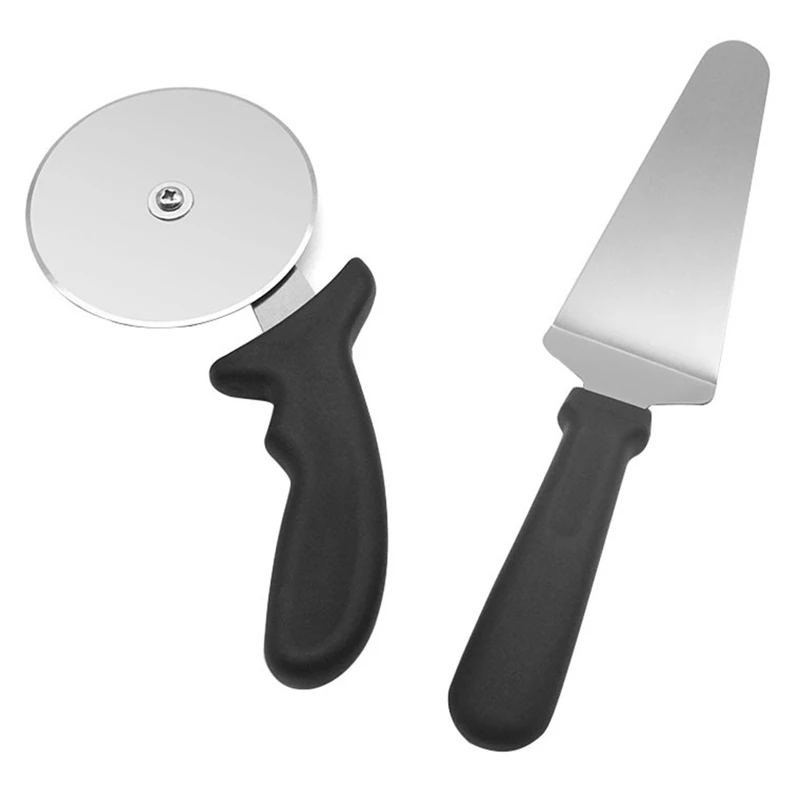 

2PCS Pizza Cutter Server Set Plastic Handle Pizza Cutter Wheel Cake Server Pizza Pies Waffles Dough Cookies Kitchen gadgets