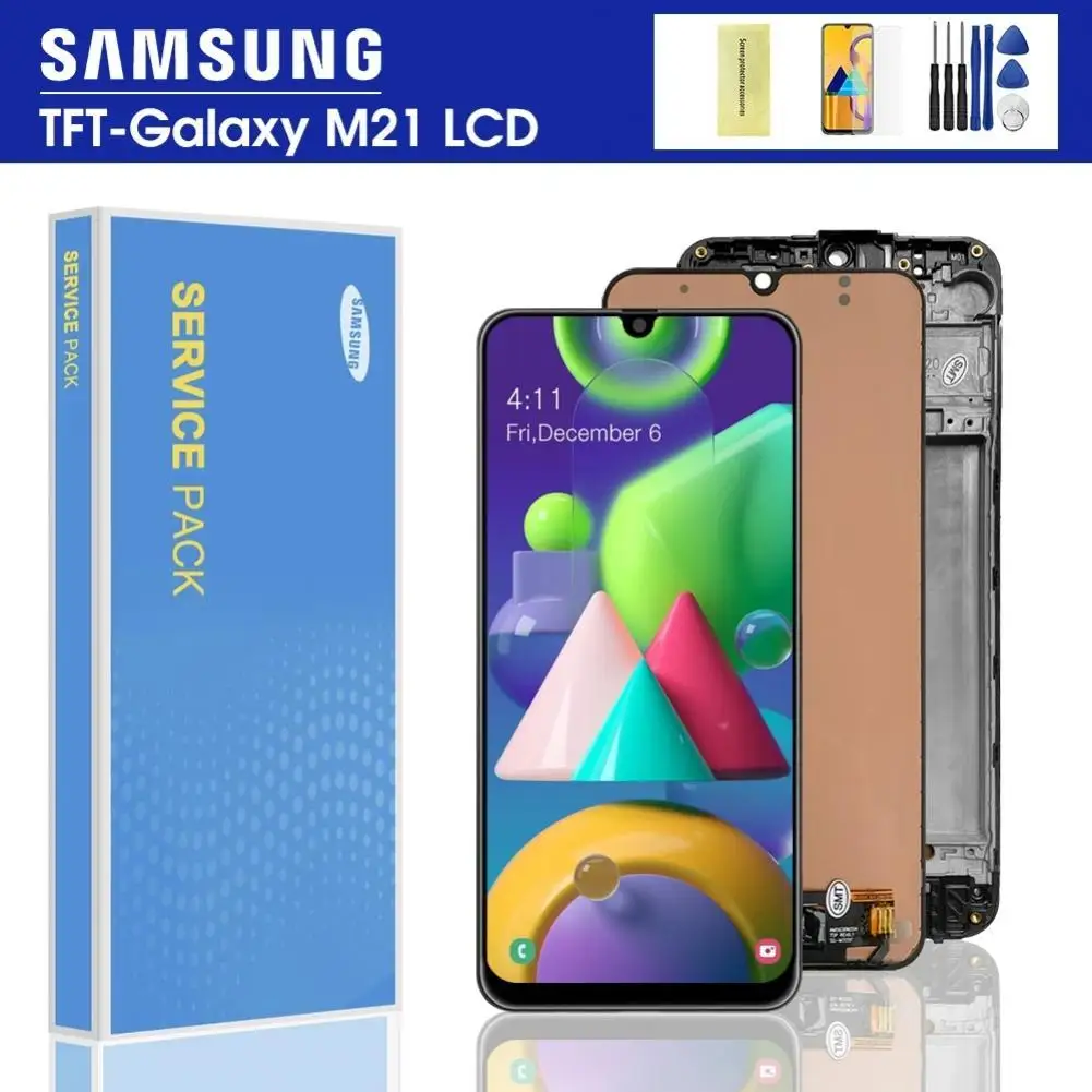 

Дисплей 6,4 дюйма AMOLED для Samsung Galaxy M21, ЖК-дисплей с сенсорным экраном, дигитайзер в сборе для Samsung Galaxy M21, M215, M215F, ЖК-дисплей