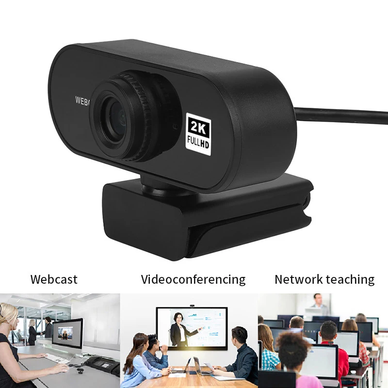 

PC01-2K Webcam USB Mini Computer Camera Built-in Microphone Flexible Rotatable for Laptops Desktop Webcam Camera