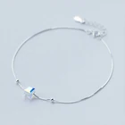 Браслеты на ногу женские из серебра 100% пробы, с бусинами