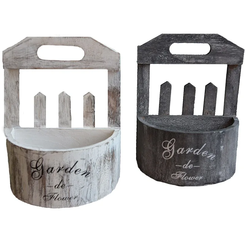 

Настенные цветочные корзины ручной работы, деревянные цветочные горшки, подвесные корзины в стиле ретро для комнаты, офиса, кафе, украшение ...