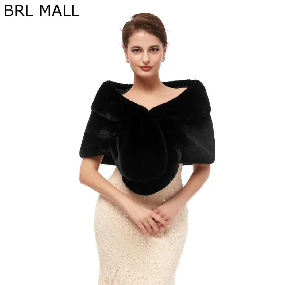 155*45 см размера плюс черная зеленая женская меховая Наплечная накидка Свадебные