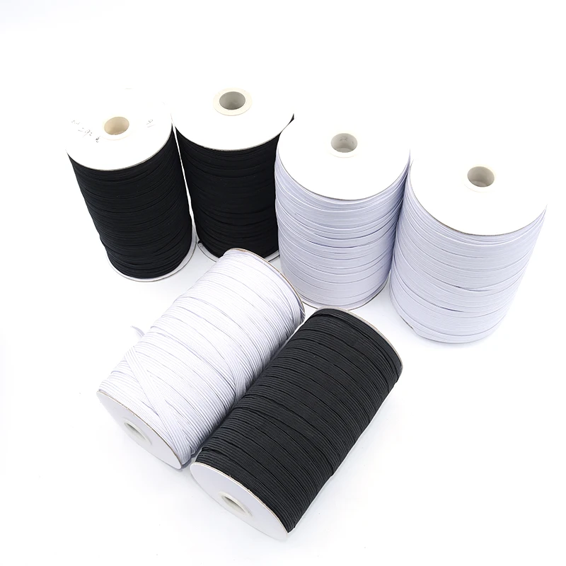 

Elastic Bands White and Black a Roll 90Meters/180Meters 3/5/6/8/10/12mm Width Polyester for Clothes Garment Sewing Accessories