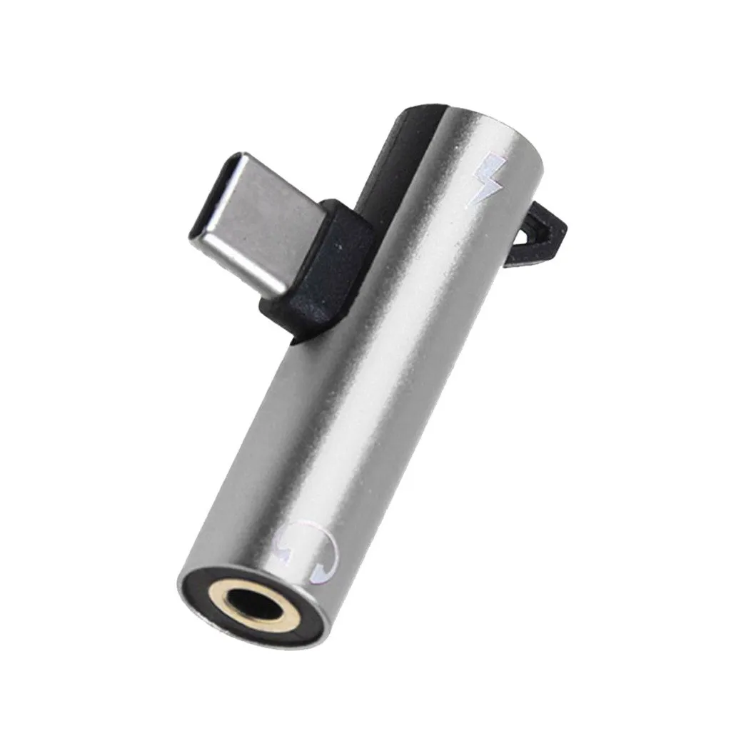 Адаптер для зарядки наушников 2 в 1 с разъемом типа C на головку 3 5 мм Aux Audio USB кабель