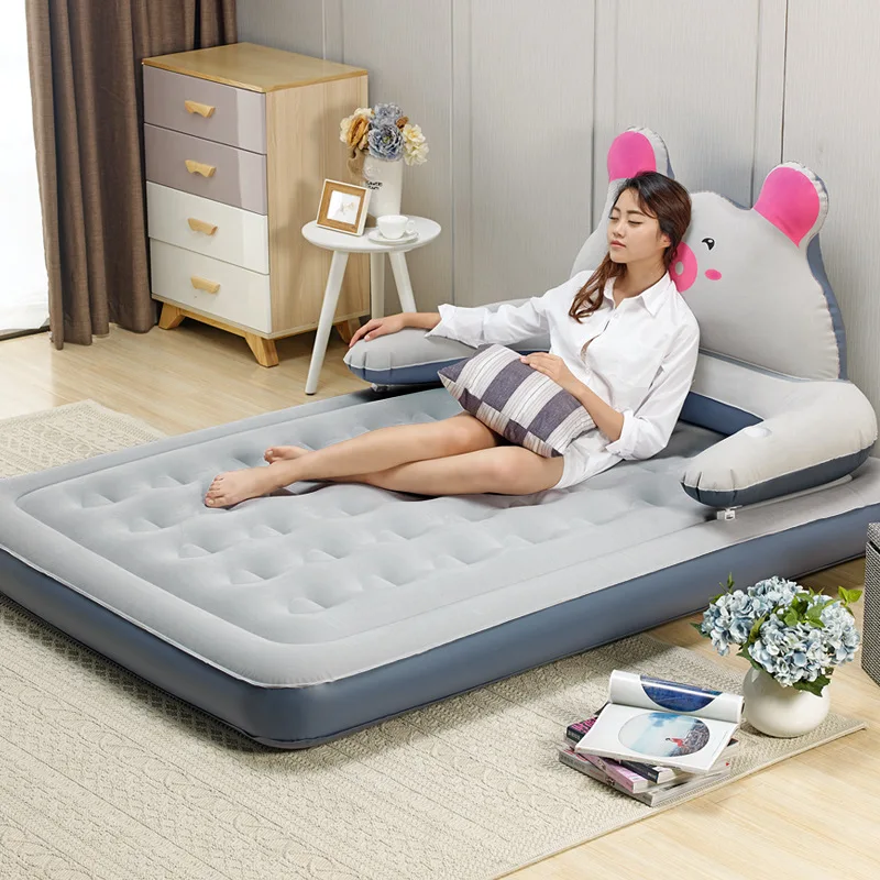 

Sofa air mattress cartoon backrest mattress single double home bedroom air cushion bed tatami