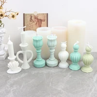 high quality pillar silicone candle molds cartoon diy crafts artwork resin plaster manufacturing soap moulds home decoration