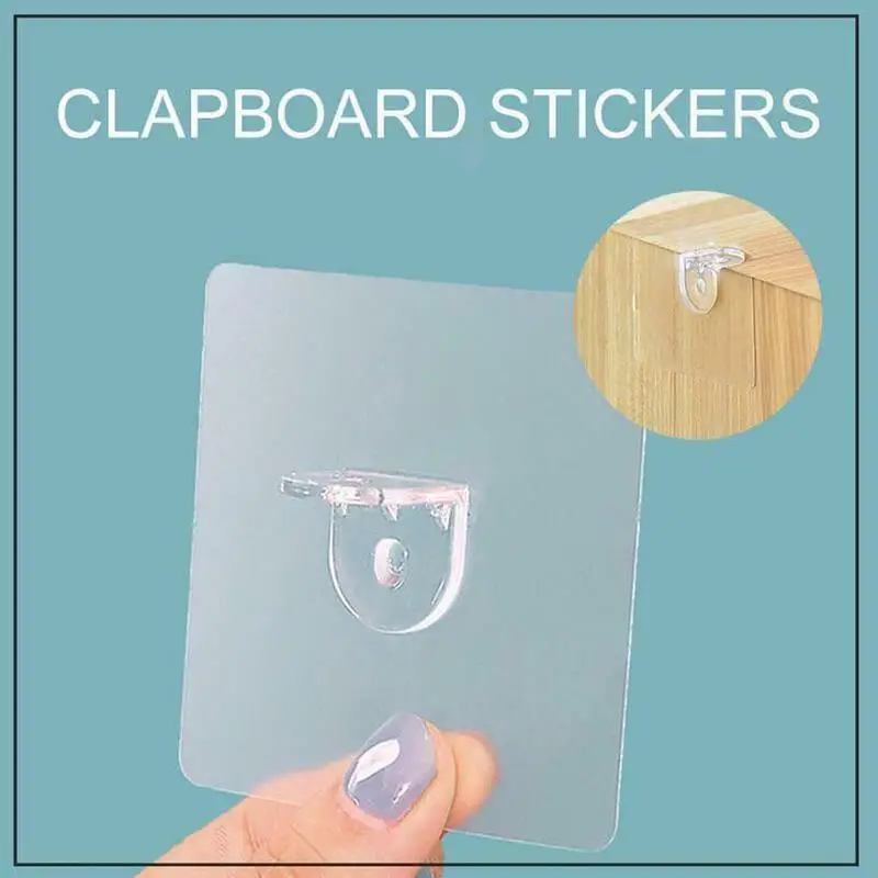 

Adhesive Support Shelf Partition Layer Fixed Paste Hook Plastic Closet Support Clips Home Bracket Kitchen Bathroom Accessories