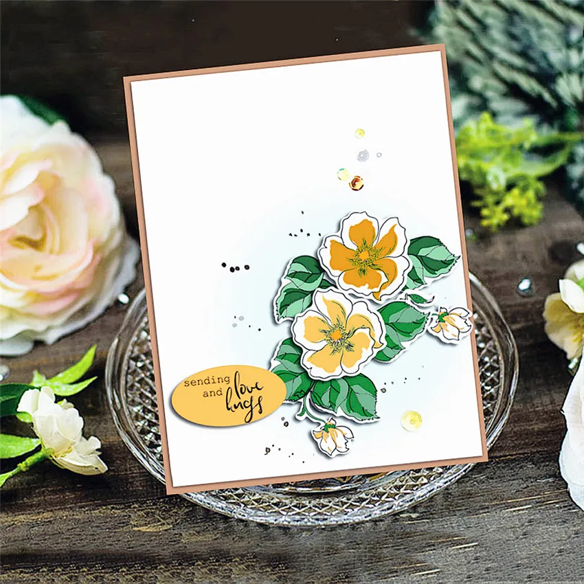 8 5x11 см весенние цветы прозрачная печать штампы для вырезания роликовые Сделай