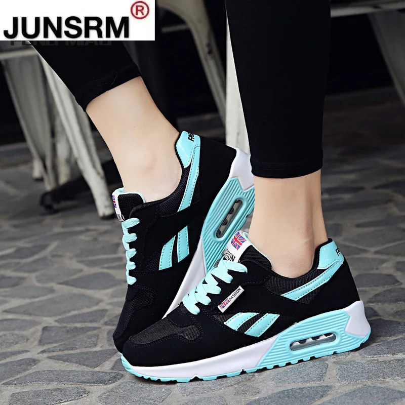 

2021 New Ladies Air Cushion Sneakers Outdoor Running Lace-Up Women's Shoes Ladies Sports Shoes Tenis Feminino Casual Flat Shoes