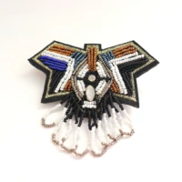 1pc 3d eagle handmade rhinestone beaded brooches patches for clothing diy pin on animal parches embroidery applique