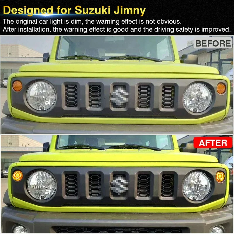 

Led Car Turn Signal Light Fog Light for Suzuki Jimny JB64 Jb74 2019 2020 Amber White Head Daytime Running Light