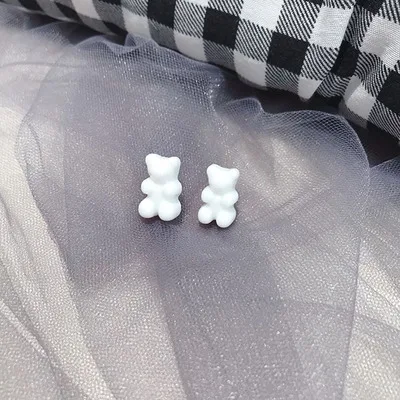 HZ Новинка милая Цветная Акриловая заколка для волос Gummy Bear заколки для волос аксессуары для волос для женщин девочек детей - Цвет: 39 Stud earring