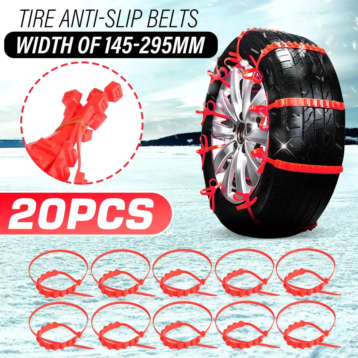 

10/20/30x Universal Winter Tires Wheel Snow Chains Car Anti-Skid Tyre Chain Winter Outdoor Roadway Safety Driving Accessories