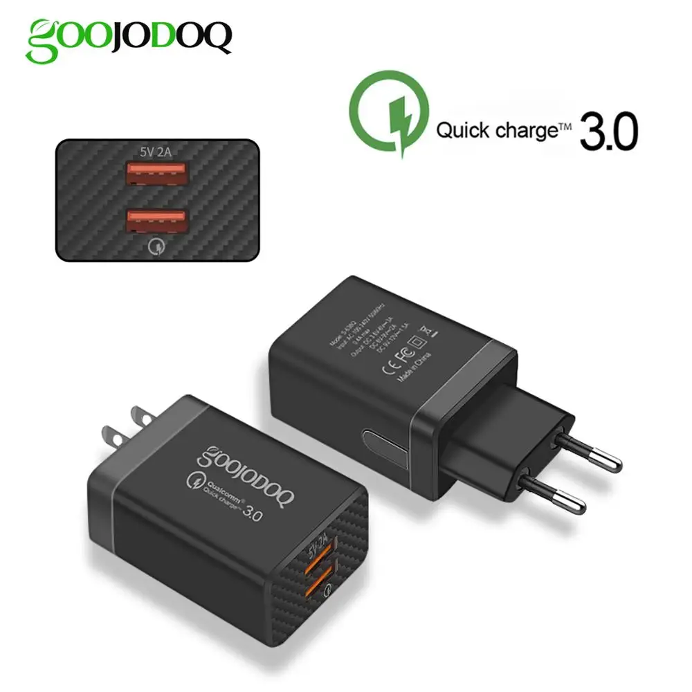 Мощное зарядное устройство для Iphone быстрая зарядка 3 0 двойное Usb 2a путешествий