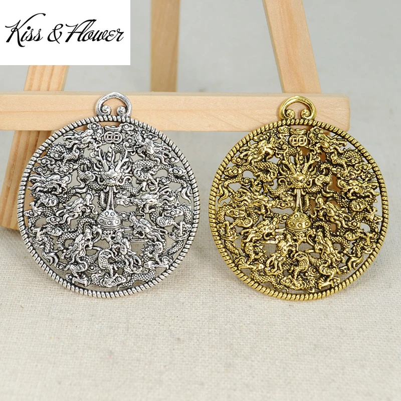 

QEENKISS AC180 Fine DIY Jewelry Making Accessories Findings Fittings Bracelet Necklace Vintage Tibetan Dragon Pendant Charms