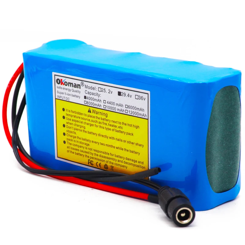 Большая емкость 24В 4Ah 7S2P 18650 аккумулятор литий-ионный 29 4 V 4000mAh Электрический