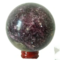 natural lepidolite stone crystal ball sphere home room decoration fengshui energy gemstones sorcery healing crystals