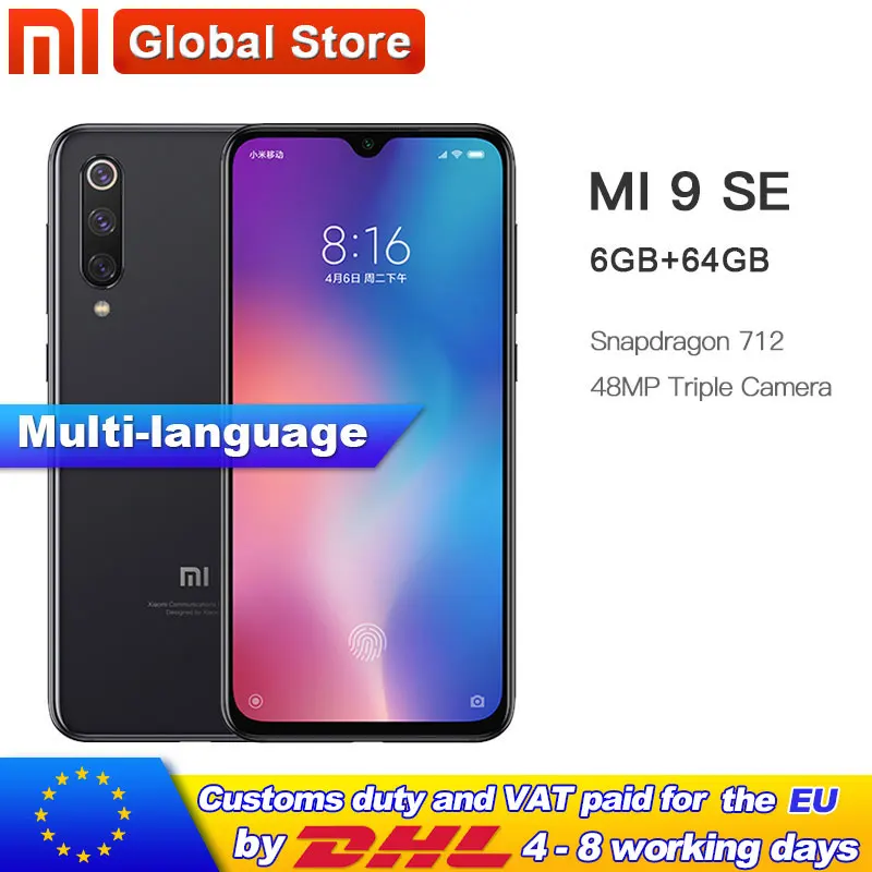 Xiaomi mi 9 SE 6GB 64GB телефон мобильный Snapdragon 712 Восьмиядерный 5 97 &quot48MP Тройная камера в