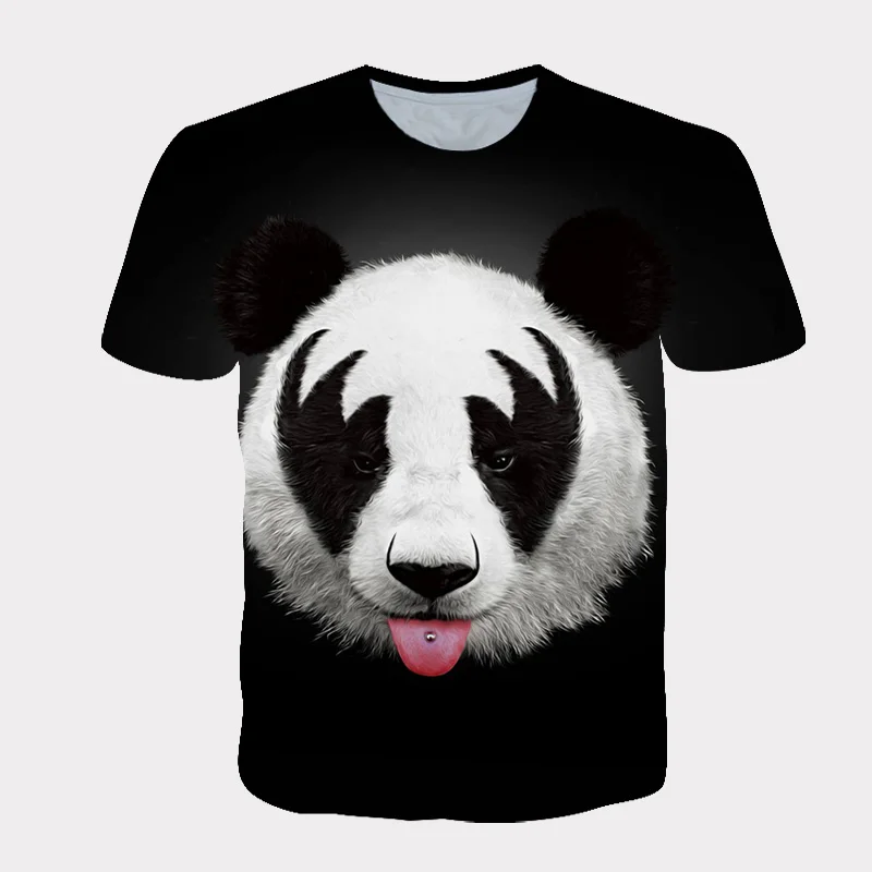 

Chinese Panda 3D printed short sleeve T-shirts polyester kids tops for boys and girls newest summer 4-14 children's clothings