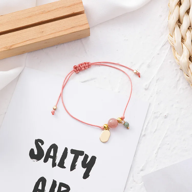 Женский браслет ручной работы в Корейском стиле простой Плетеный Регулируемый