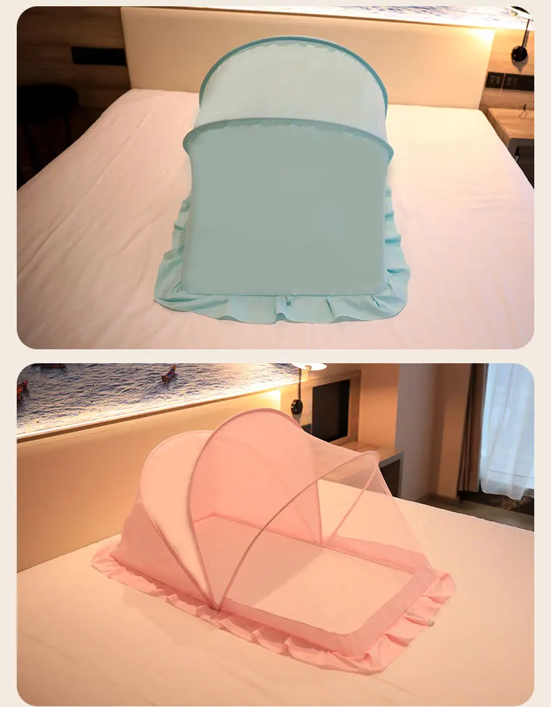 

Baby bed mosquito net cover foldable newborn children's universal children's mosquito net Princess Pink household mosquito cover