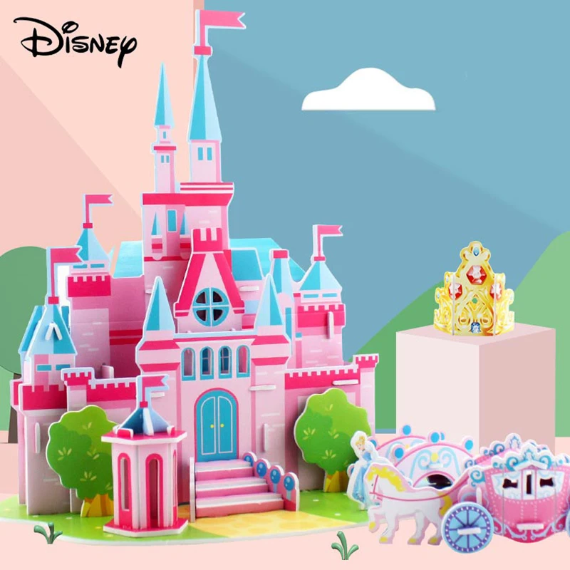 

Disney 3D Puzzles Assembling Puzzles Three-Dimensional Castle Train Creative Model Children's Educational Toys Gift For Children
