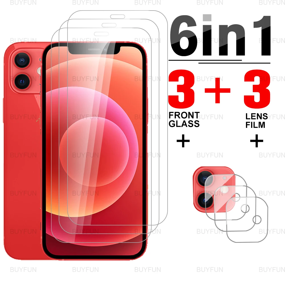 

6 в 1 Защитная пленка для объектива iPhone 12 Mini HD, переднее закаленное стекло для Iphone iphon 12 mini 11 pro max X XS XR 8 7 6 Plus, защитное стекло